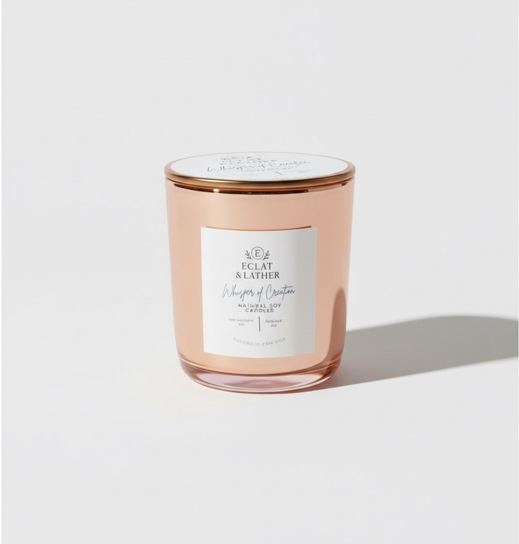 10oz Natural Coconut Apricot  Candle “Clear glass Color jar”